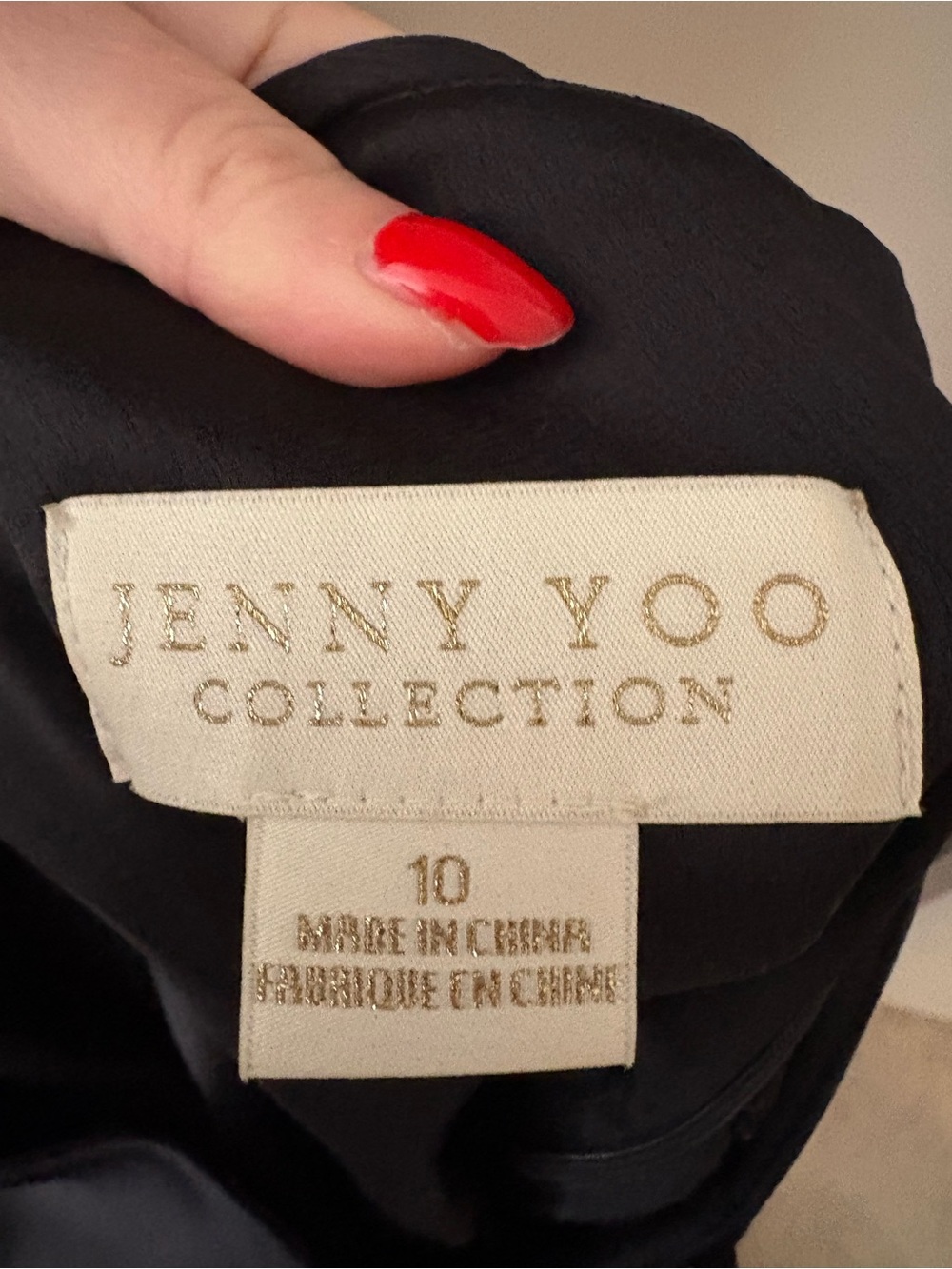 Jenny Yoo Black One-Shoulder Evening Gown with Thigh Slit Sz 10 - Picture 4 of 4